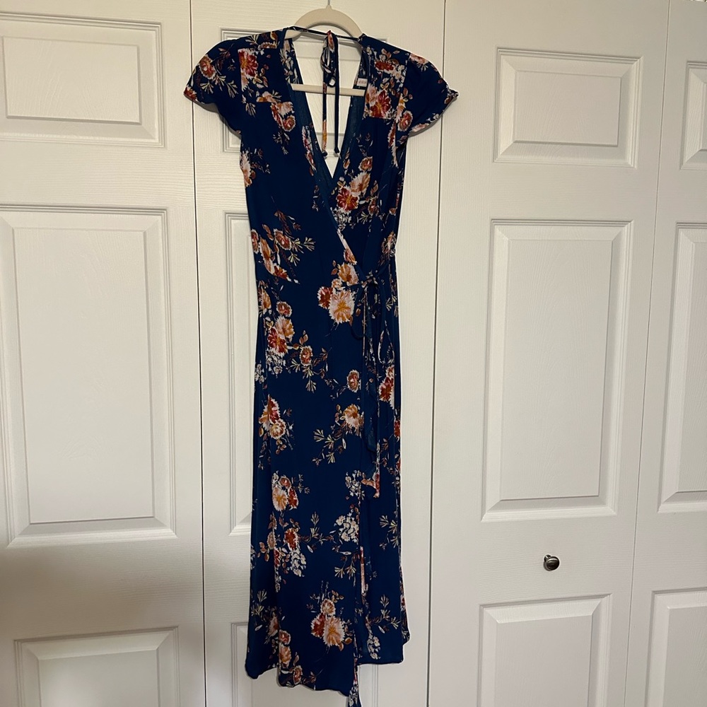 High Low V-neck Floral Dress